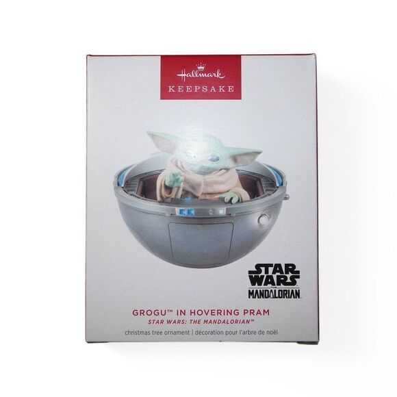 Hallmark 2024 Star Wars: The Mandalorian Grogu in Hovering Pram Magic Ornament - Picture 2 of 7